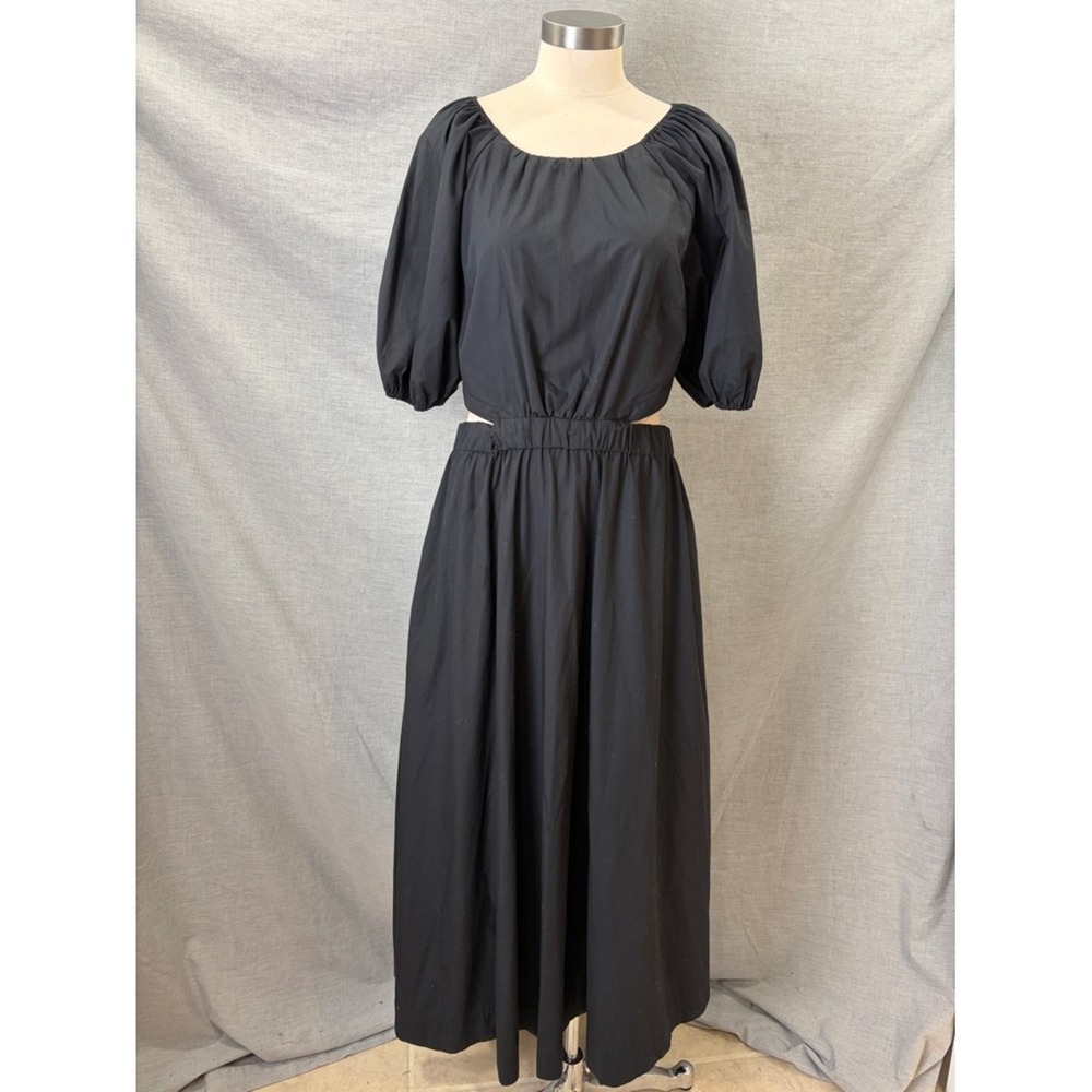Abercrombie & Fitch Black Open Back Puff Sleeve Maxi Dress M - Picture 2 of 11